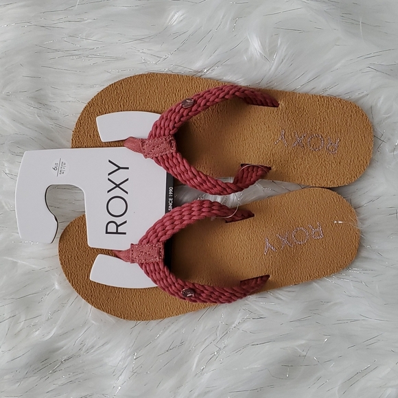 Roxy | Shoes | Roxy Low Tide Tan Brown Braided Strap Flip Flops Sandals All  Sizes | Poshmark